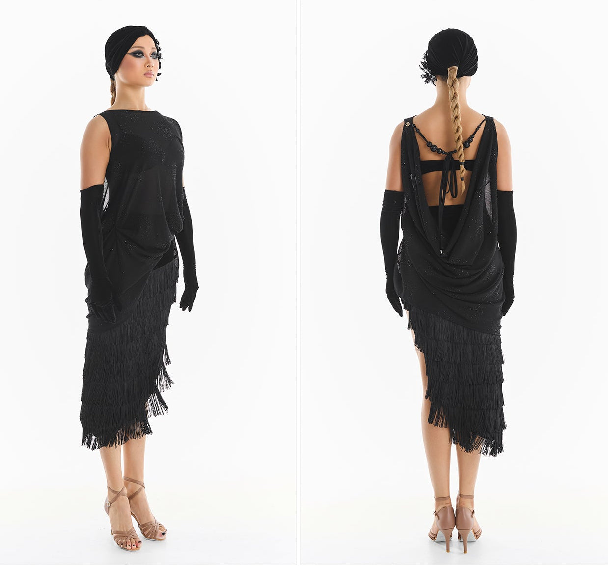 DUYQ [Midnight Star] 018 Latin Vintage Classic Fringe Skirt – Professional Latin Practice Wear