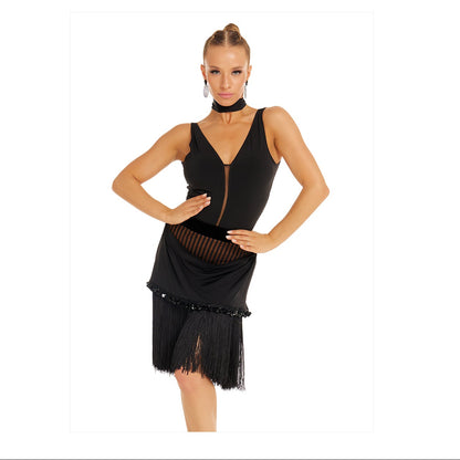 DUYQ [Polina-2] 002 Original Design Half Skirt, National Standard Women's Latin Dance Practice & Performance Costume