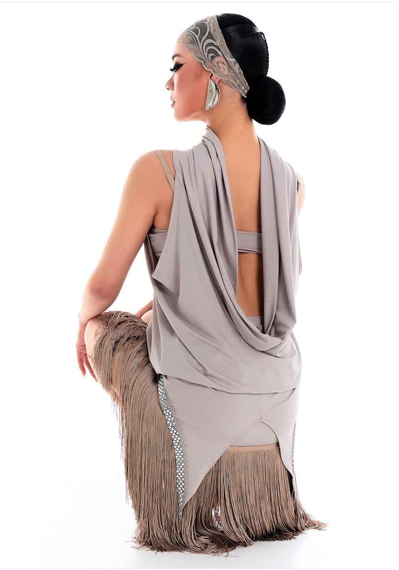 DUYQ 005 Backless Bodycon Top for Latin Dance Teachers