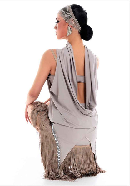 DUYQ 005 Backless Bodycon Top for Latin Dance Teachers