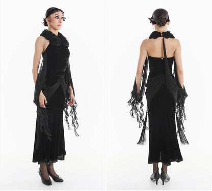 DUYQ [Midnight Star] 009 Ballroom Rose Bodysuit – Professional Ballroom Practice Wear - Mine·Jas