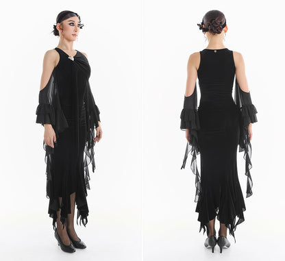 DUYQ [Midnight Star] 016 Ballroom Velvet Pleated Skirt – Professional Ballroom Practice Wear