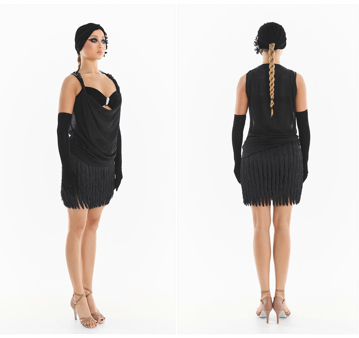 DUYQ [Midnight Star] 013 Latin Loose Cowl Neck Top – Professional Latin Practice Wear