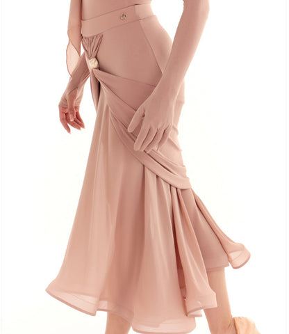 DUYQ Twin Blossom Ballroom 002 Mermaid Hem Skirt with Boning – Women’s Practice Wear