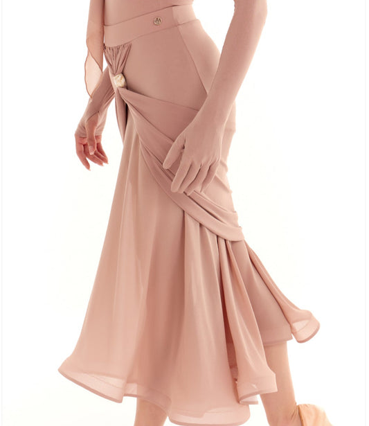 DUYQ Twin Blossom Ballroom 002 Mermaid Hem Skirt with Boning – Women’s Practice Wear
