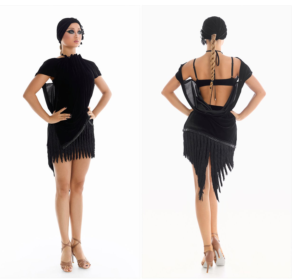 DUYQ [Midnight Star] 011 Latin Velvet Tie-Up Top – Professional Latin Practice Wear