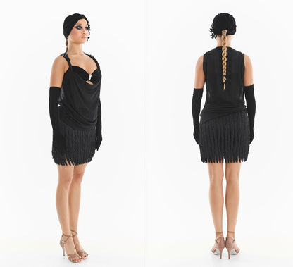 DUYQ [Midnight Star] 014 Latin Black Fringe Mini Skirt – Professional Latin Practice Wear