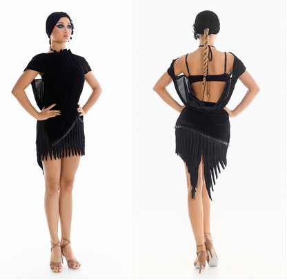 DUYQ [Midnight Star] 012 Latin Tail Fringe Skirt – Professional Latin Practice Wear