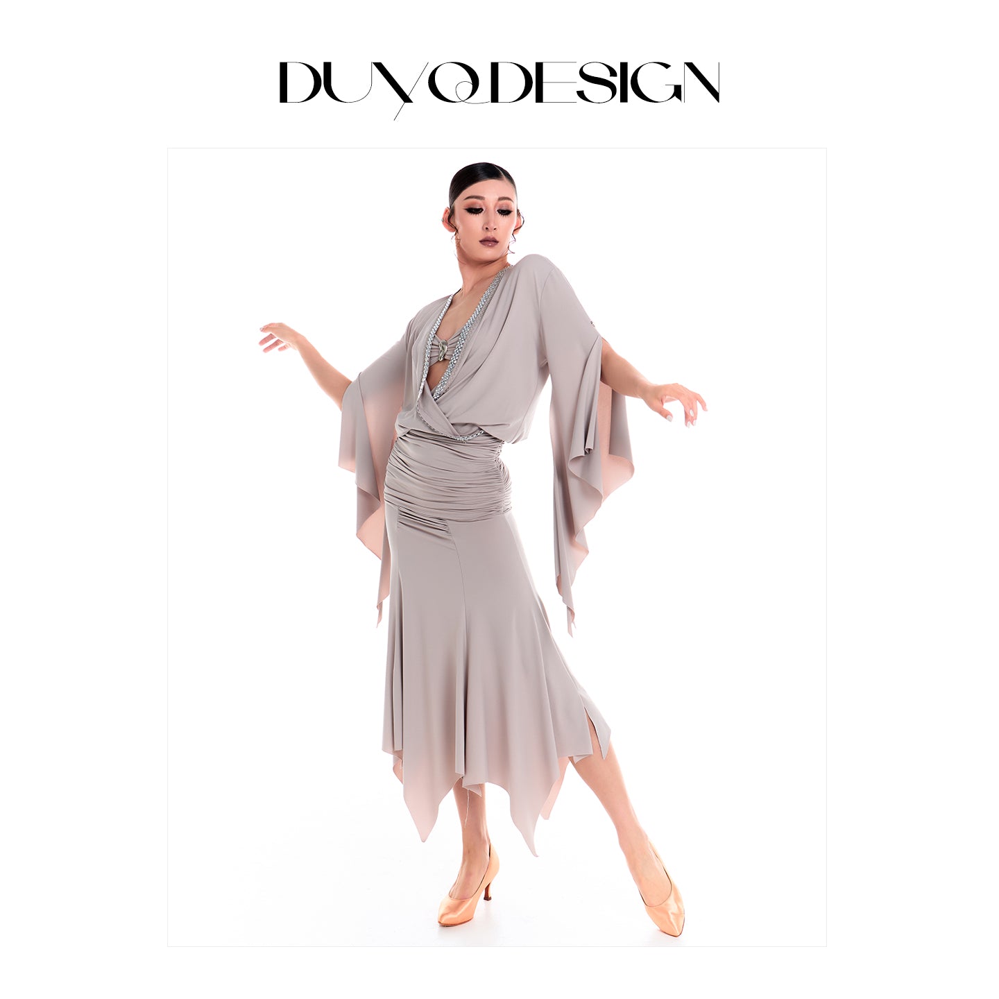 DUYQ 012 Women's Asymmetrical Hem Modern Dance Skirt