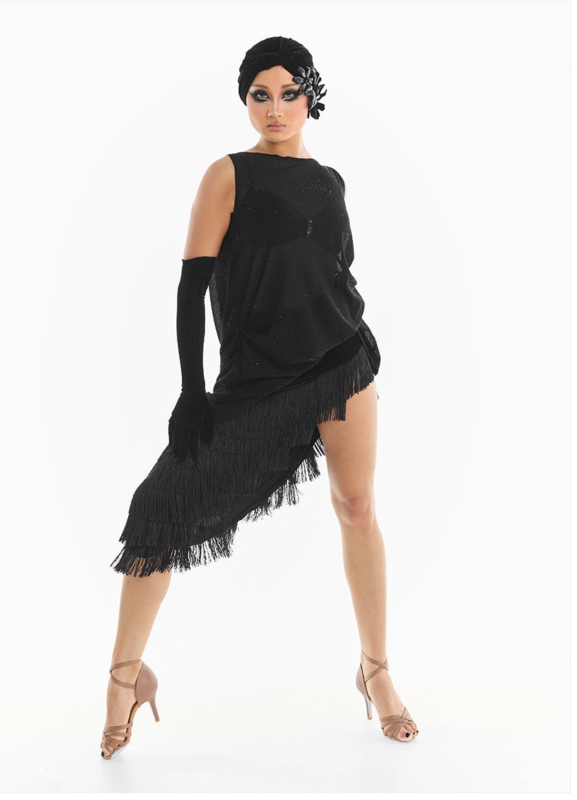 DUYQ [Midnight Star] 018 Latin Vintage Classic Fringe Skirt – Professional Latin Practice Wear