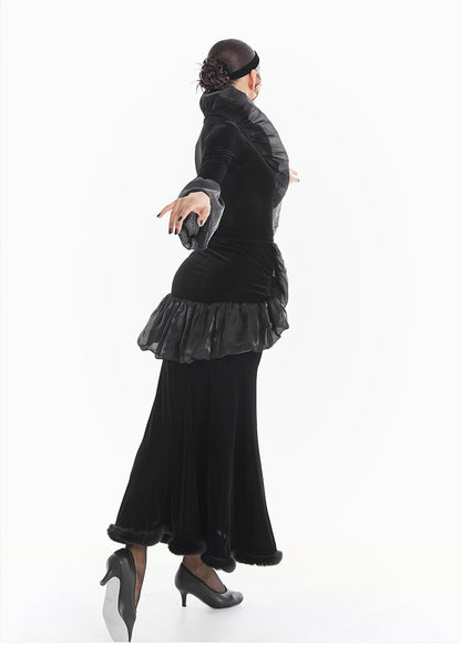 DUYQ [Midnight Star] 003 Ballroom Retro Court Style Bodysuit – Professional Ballroom Practice Wear - Mine·Jas