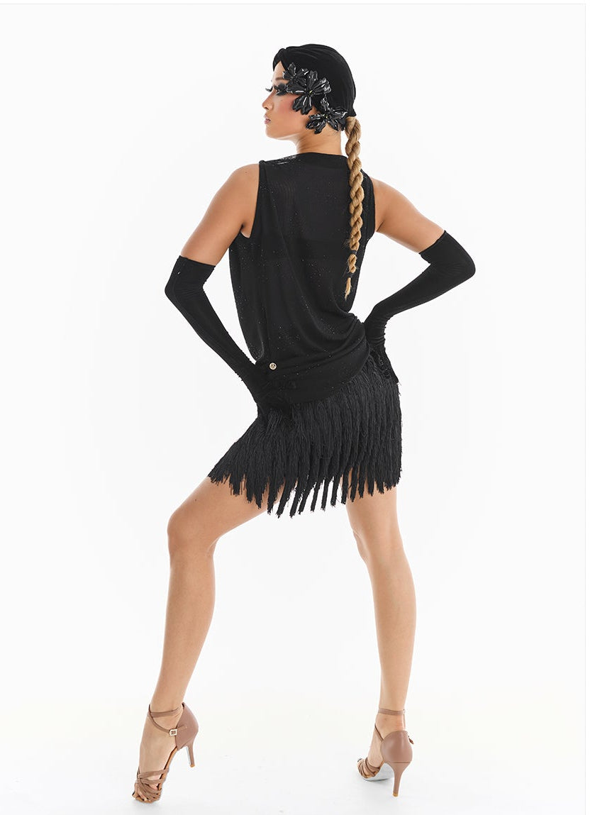 DUYQ [Midnight Star] 013 Latin Loose Cowl Neck Top – Professional Latin Practice Wear