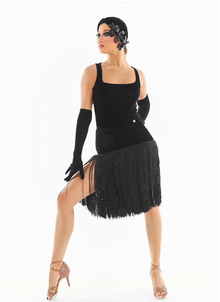 DUYQ [Midnight Star] 006 Latin Velvet Bodycon Skirt – Professional Latin Practice Wear