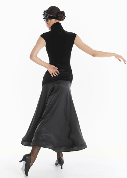 DUYQ [Midnight Star] 013 Ballroom High Neck Sleeveless Cut-Out Bodysuit – Professional Ballroom Practice Wear