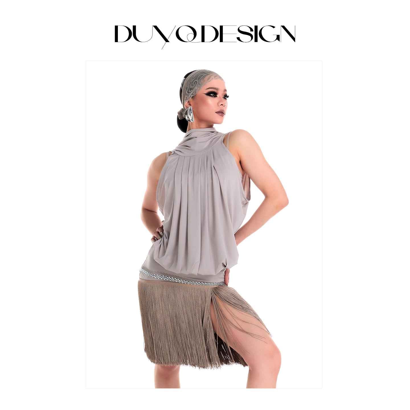DUYQ 005 Backless Bodycon Top for Latin Dance Teachers