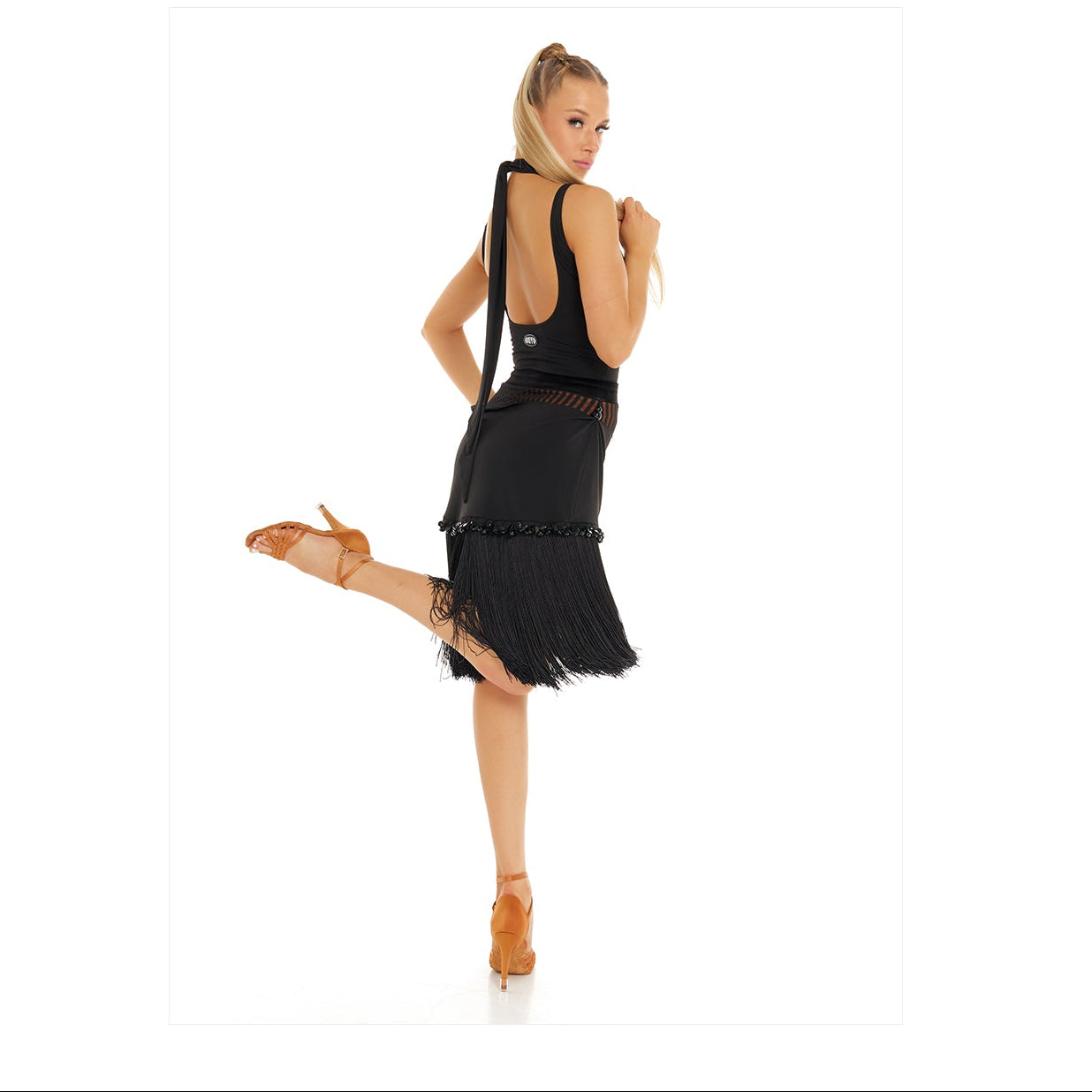 DUYQ [Polina-2] 002 Original Design Half Skirt, National Standard Women's Latin Dance Practice & Performance Costume