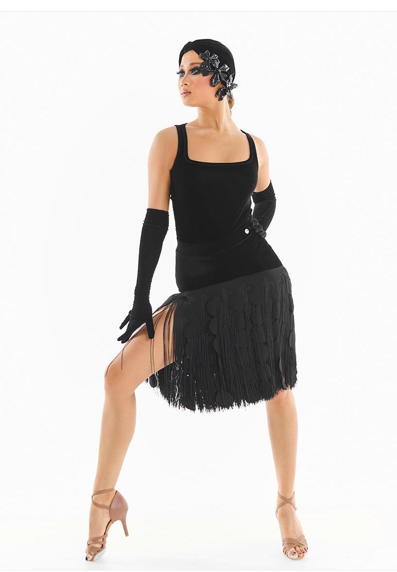 DUYQ [Midnight Star] 005 Latin Cut-Out Bodysuit Top – Professional Latin Practice Wear