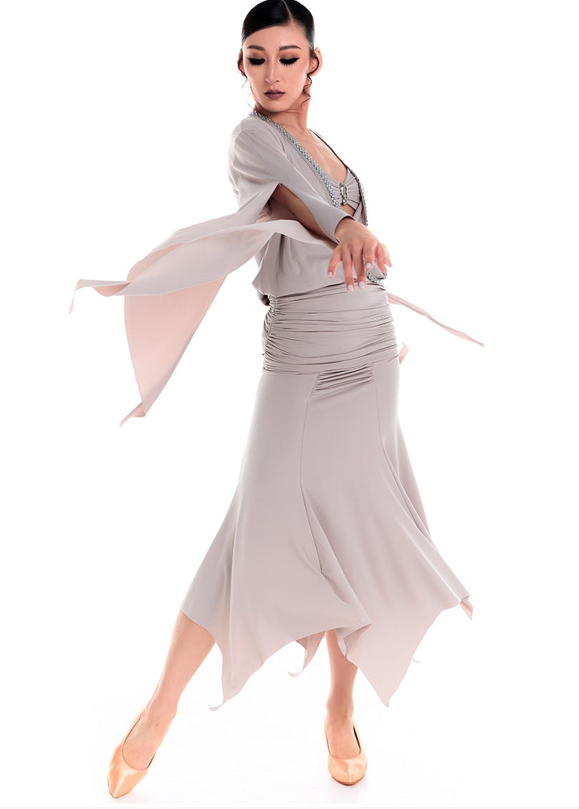 DUYQ 012 Women's Asymmetrical Hem Modern Dance Skirt