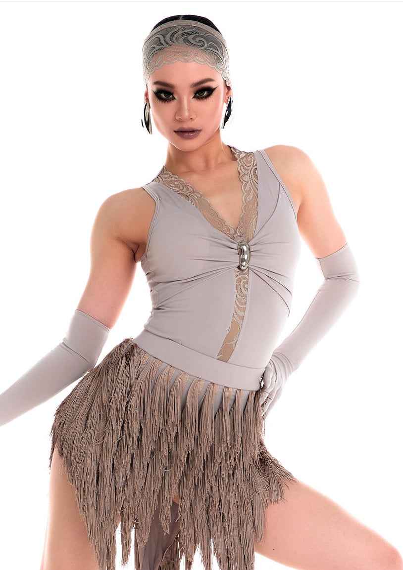 DUYQ 001 Lace Latin Dance Bodysuit for Women