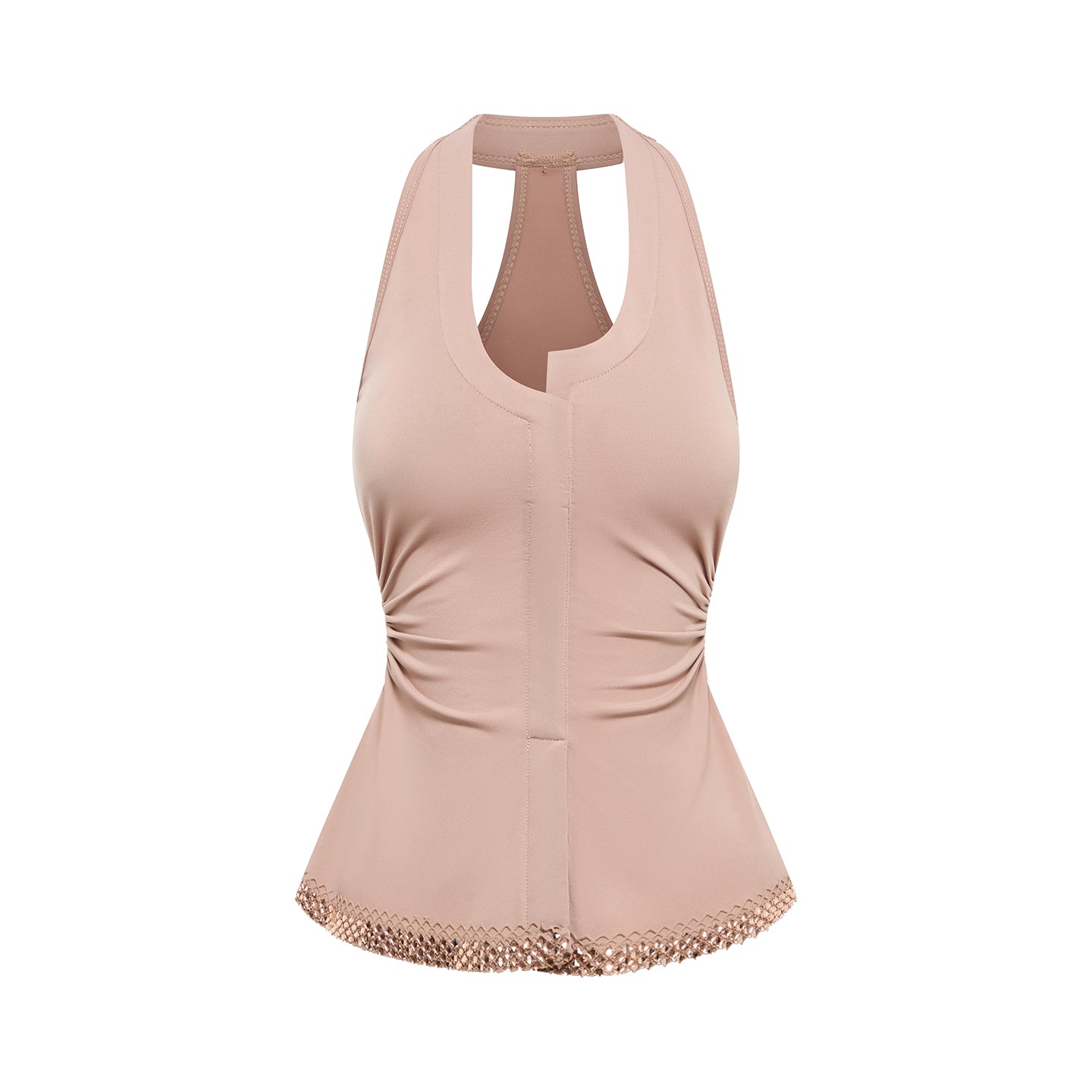 DUYQ “Twin Flowers Latin” 001 Misaligned Top – Basic Tank Latin Dance Practice & Performance Wear