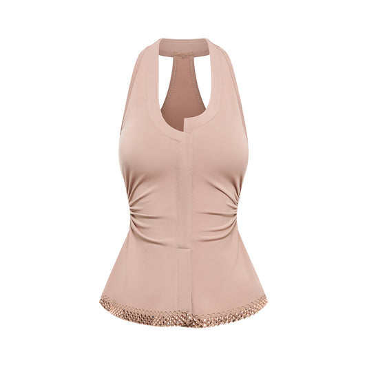 DUYQ “Twin Flowers Latin” 001 Misaligned Top – Basic Tank Latin Dance Practice & Performance Wear