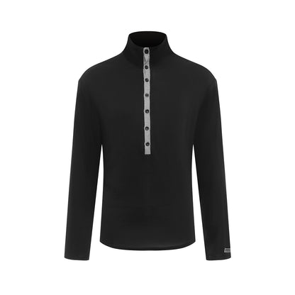 DUYQ A/W 006 Premium Cashmere Men's Buttoned Latin Ballroom Practice Top - Long Sleeve