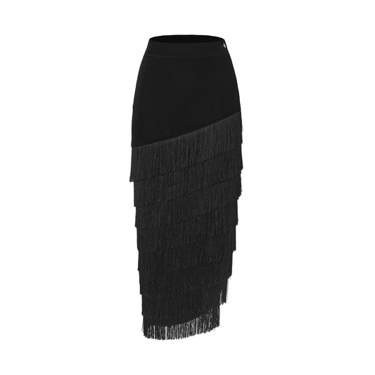 DUYQ [Midnight Star] 018 Latin Vintage Classic Fringe Skirt – Professional Latin Practice Wear