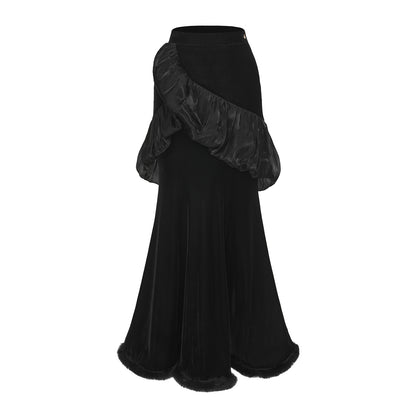 DUYQ [Midnight Star] 004 Ballroom Retro Court Style Skirt – Professional Ballroom Practice Wear - Mine·Jas
