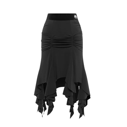 DUYQ [Polina-2] 008 Original Asymmetric Half Skirt, National Standard Women's Latin Dance Practice & Performance Costume