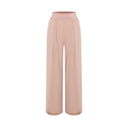 DUYQ Twin Blossom Ballroom 007 Loose Straight-Cut Pants – Women’s Professional Practice Wear