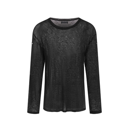 DUYQ A/W 004 Men's Round Neck Latin Ballroom Practice Top - Long Sleeve | Instructor Style