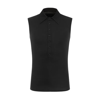 DUYQ A/W 010 Men's Sleeveless Collared Vest - Latin Ballroom Dance Practice Top
