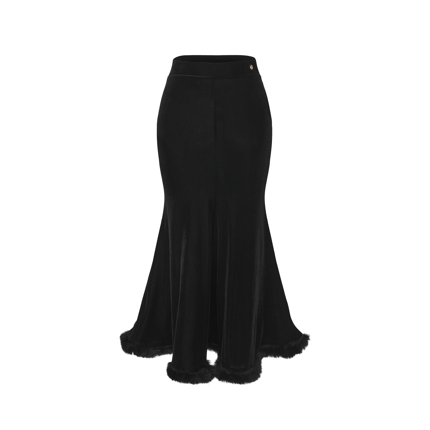 DUYQ [Midnight Star] 006 Ballroom Black Velvet Trim Skirt – Ballroom Performance Wear - Mine·Jas