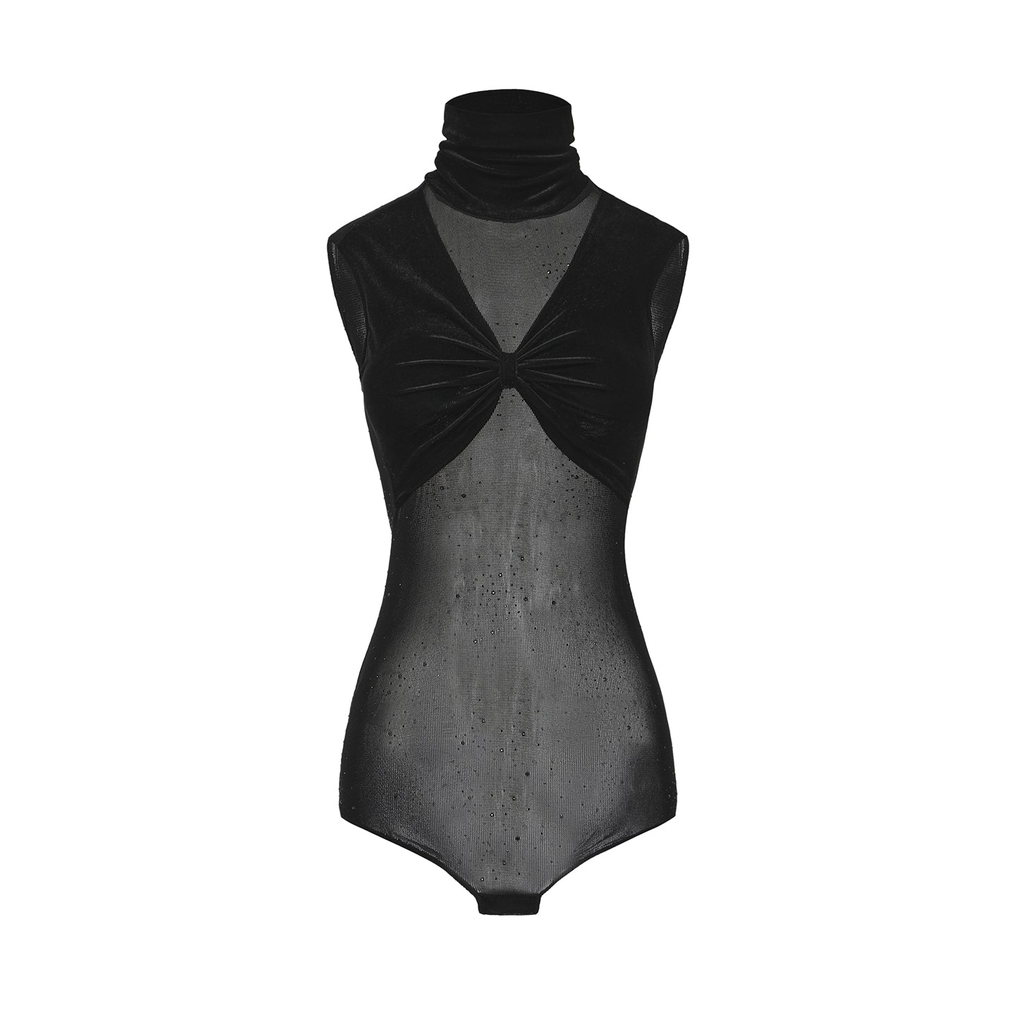DUYQ [Midnight Star] 009 Latin Bow Detail Bodysuit – Professional Latin Practice Wear