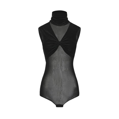 DUYQ [Midnight Star] 009 Latin Bow Detail Bodysuit – Professional Latin Practice Wear