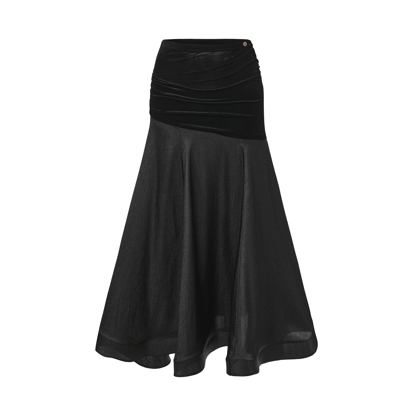 DUYQ [Midnight Star] 014 Ballroom Velvet Patchwork Long Skirt – Professional Ballroom Practice Wear