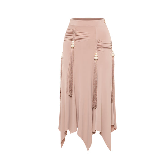 DUYQ Twin Blossom Ballroom 004 Ruched Fringe Skirt – Women’s Advanced Practice Wear