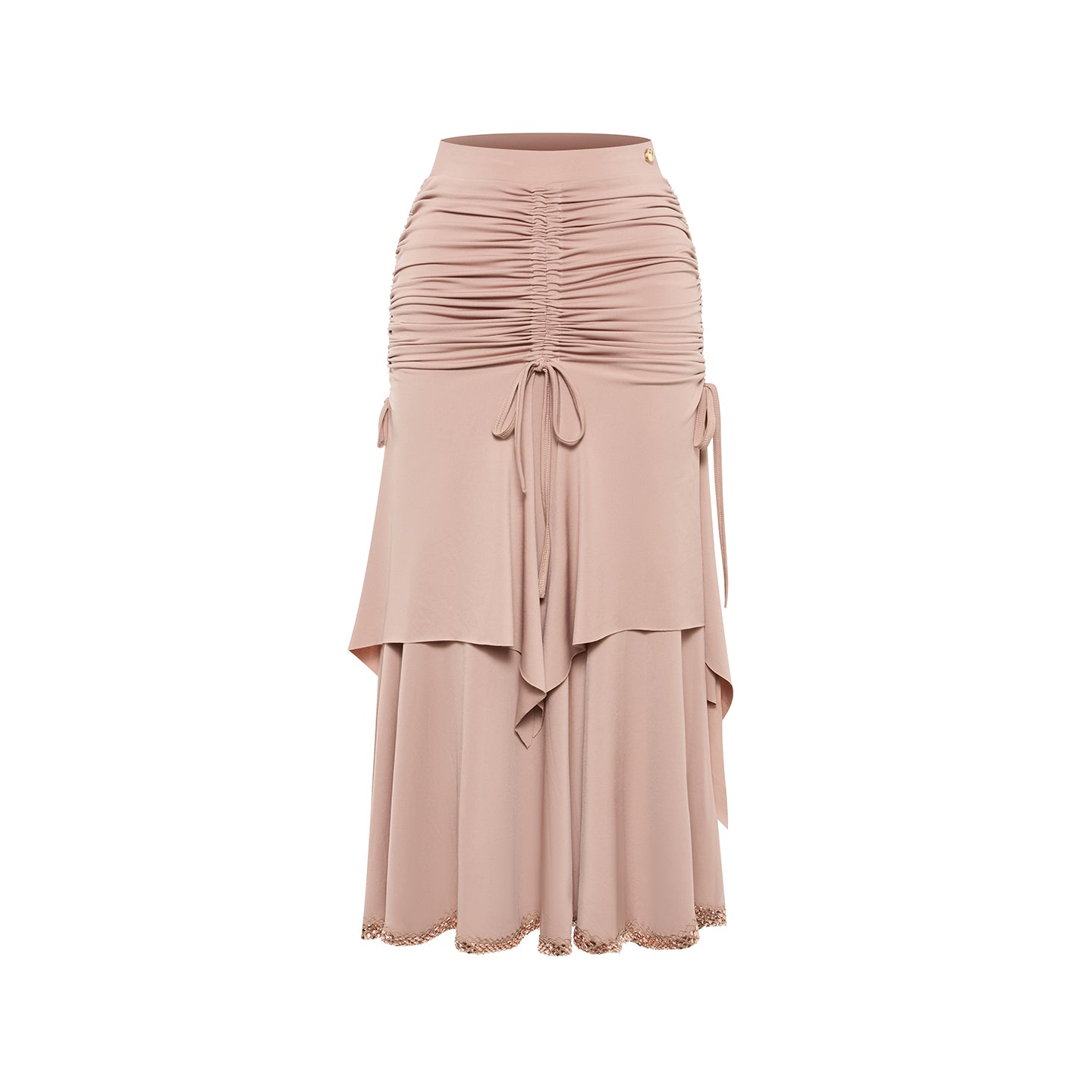DUYQ Twin Blossom Ballroom 009 Ruched Drawstring Skirt – Women’s Advanced Practice Wear