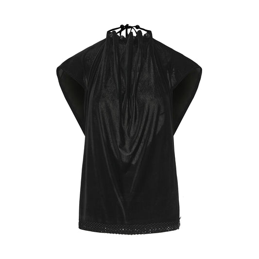 DUYQ [Midnight Star] 011 Latin Velvet Tie-Up Top – Professional Latin Practice Wear