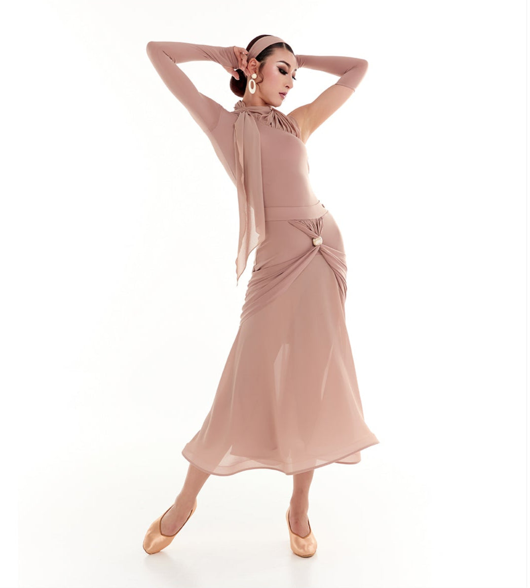 DUYQ Twin Blossom Ballroom 002 Mermaid Hem Skirt with Boning – Women’s Practice Wear