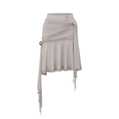 DUYQ 014 Lapel Diamond Trim Skirt for Latin Dance