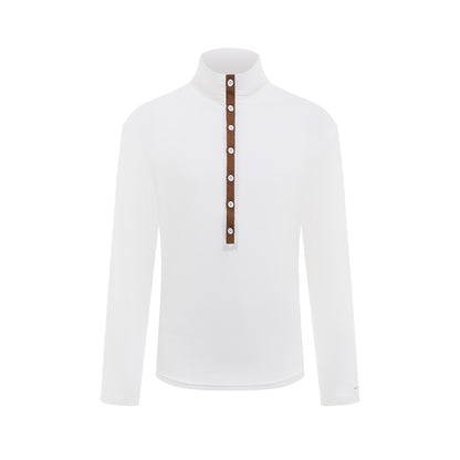 DUYQ A/W 006 Premium Cashmere Men's Buttoned Latin Ballroom Practice Top - Long Sleeve