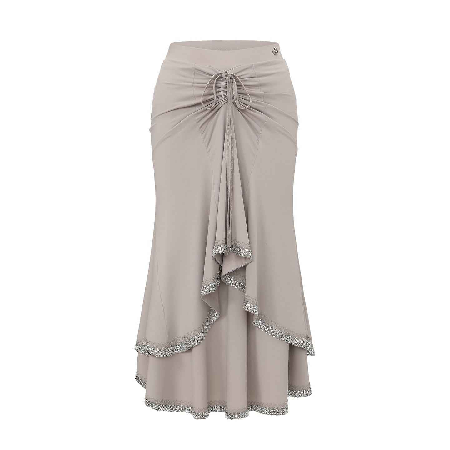 DUYQ 004 Original Rhinestone Double Layer Modern Dance Skirt