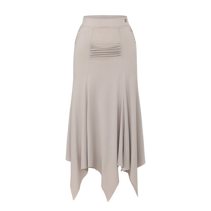 DUYQ 012 Women's Asymmetrical Hem Modern Dance Skirt