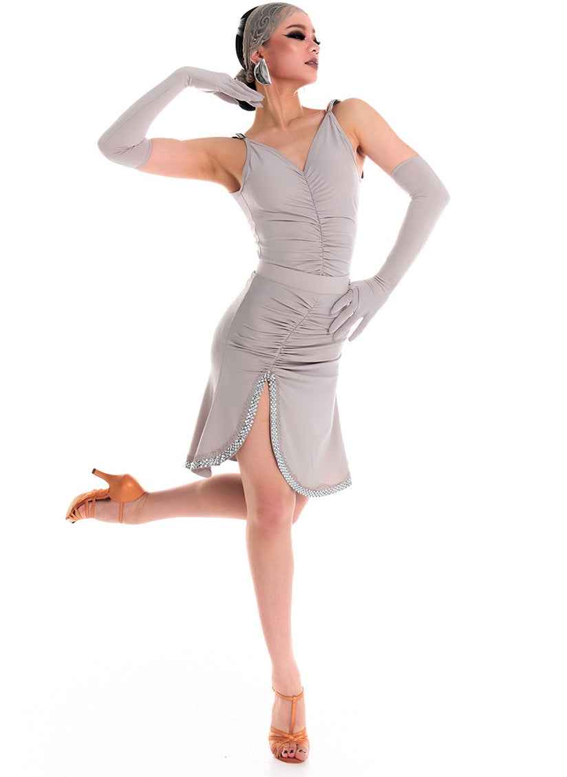 DUYQ 011 Ruched Camisole Top for Latin Dance Practice