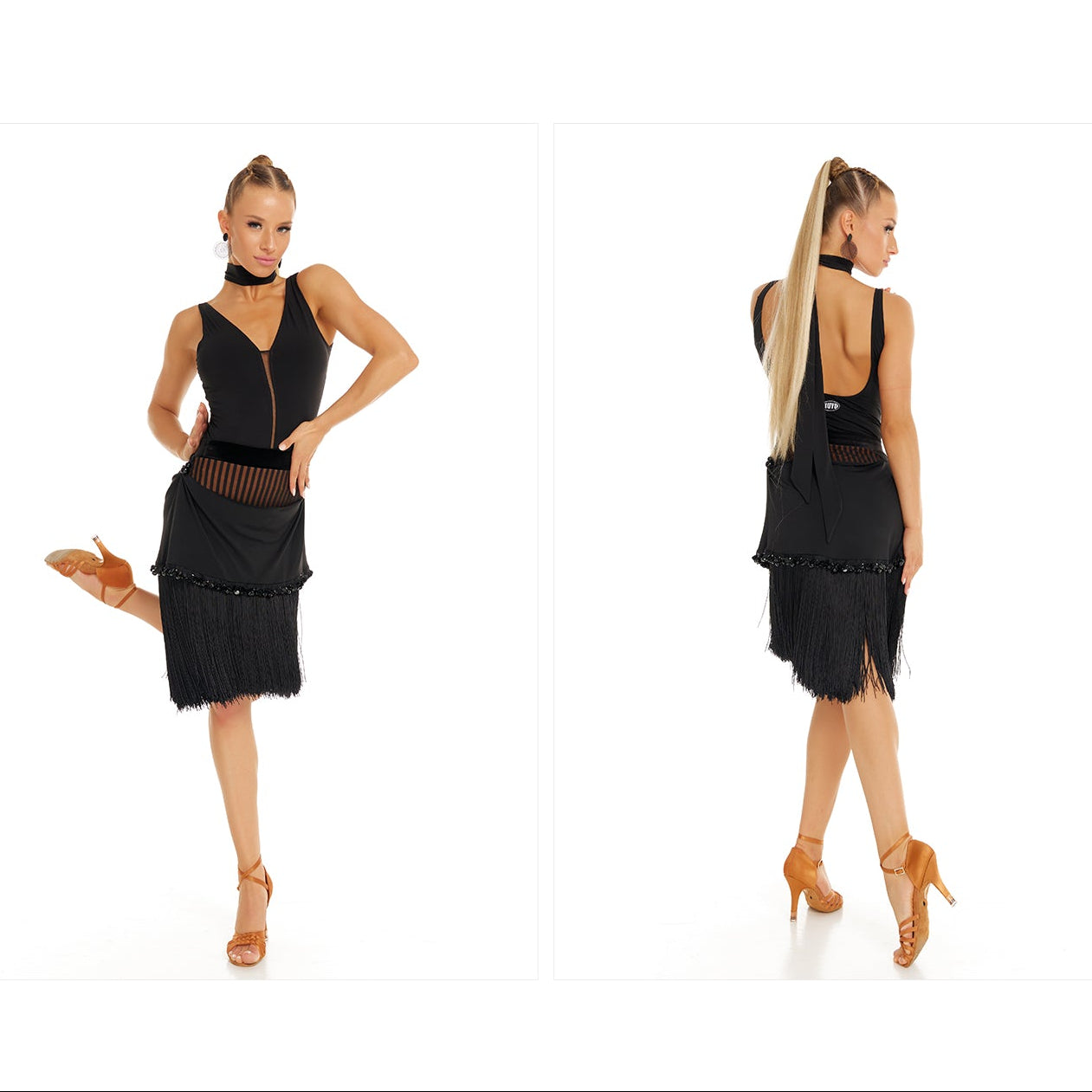 DUYQ [Polina-2] 002 Original Design Half Skirt, National Standard Women's Latin Dance Practice & Performance Costume