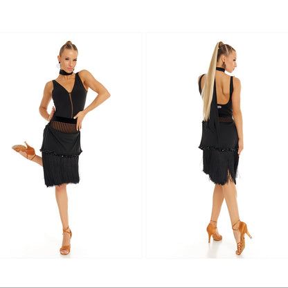 DUYQ [Polina-2] 002 Original Design Half Skirt, National Standard Women's Latin Dance Practice & Performance Costume