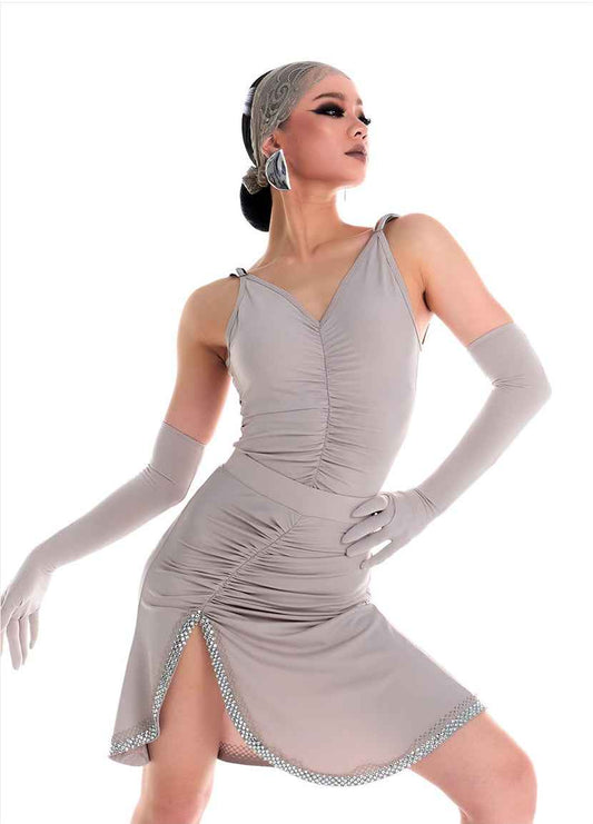 DUYQ 011 Ruched Camisole Top for Latin Dance Practice