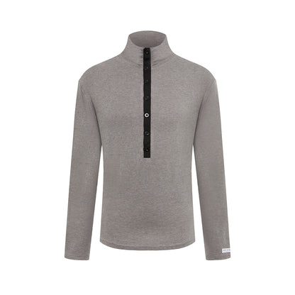 DUYQ A/W 006 Premium Cashmere Men's Buttoned Latin Ballroom Practice Top - Long Sleeve
