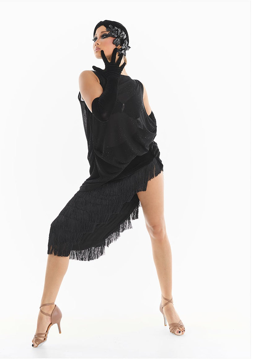 DUYQ [Midnight Star] 018 Latin Vintage Classic Fringe Skirt – Professional Latin Practice Wear